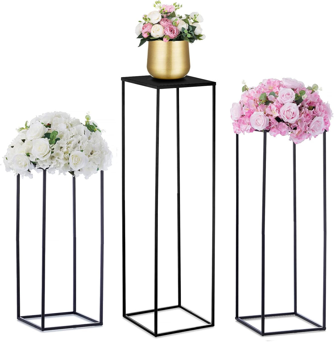 Nuptio Schwarze Vase Hochzeit Mittelstücke 3 Stück Hohe Pflanze Stehen Blumenvasen Metall Display Ti