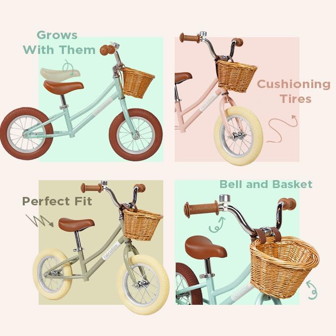 FabricBike Mini- Kinderlaufrad, Balance Bike Laufrad ab 18 Monate bis 4 Jahre, verstellbarem Sitz un