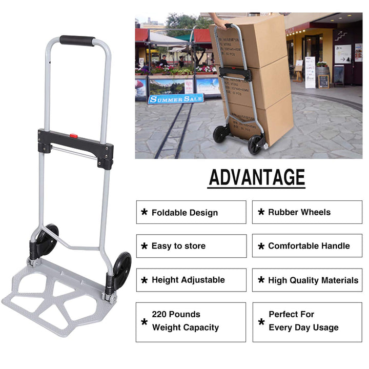Sackkarre Alu Klappbar Handkarren Transportkarre 100 kg Belastbarkeit für Einkaufen, Reisen, Umzug 1
