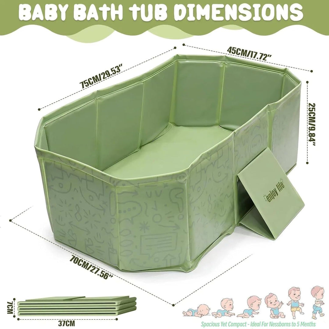 Faltbare Babybadewanne mit Ablaufstopfen, 75 × 45 cm – Platzsparende, rutschfeste Badewanne für Neug