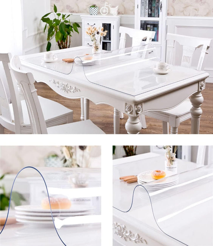 FANIVIN Haushalt PVC Transparent Tischdecke Tischmatte Schreibtisch Tischfolie Schutzfolie Quadrat D