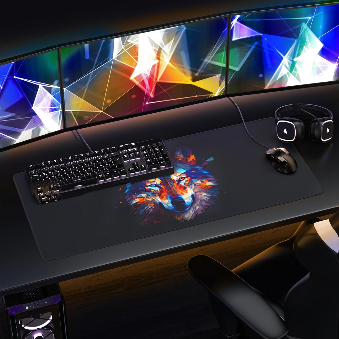 TITANWOLF - XXL Speed Gaming Mauspad 900 x 400mm - XXL Mousepad - Tischunterlage Large Size - verbes