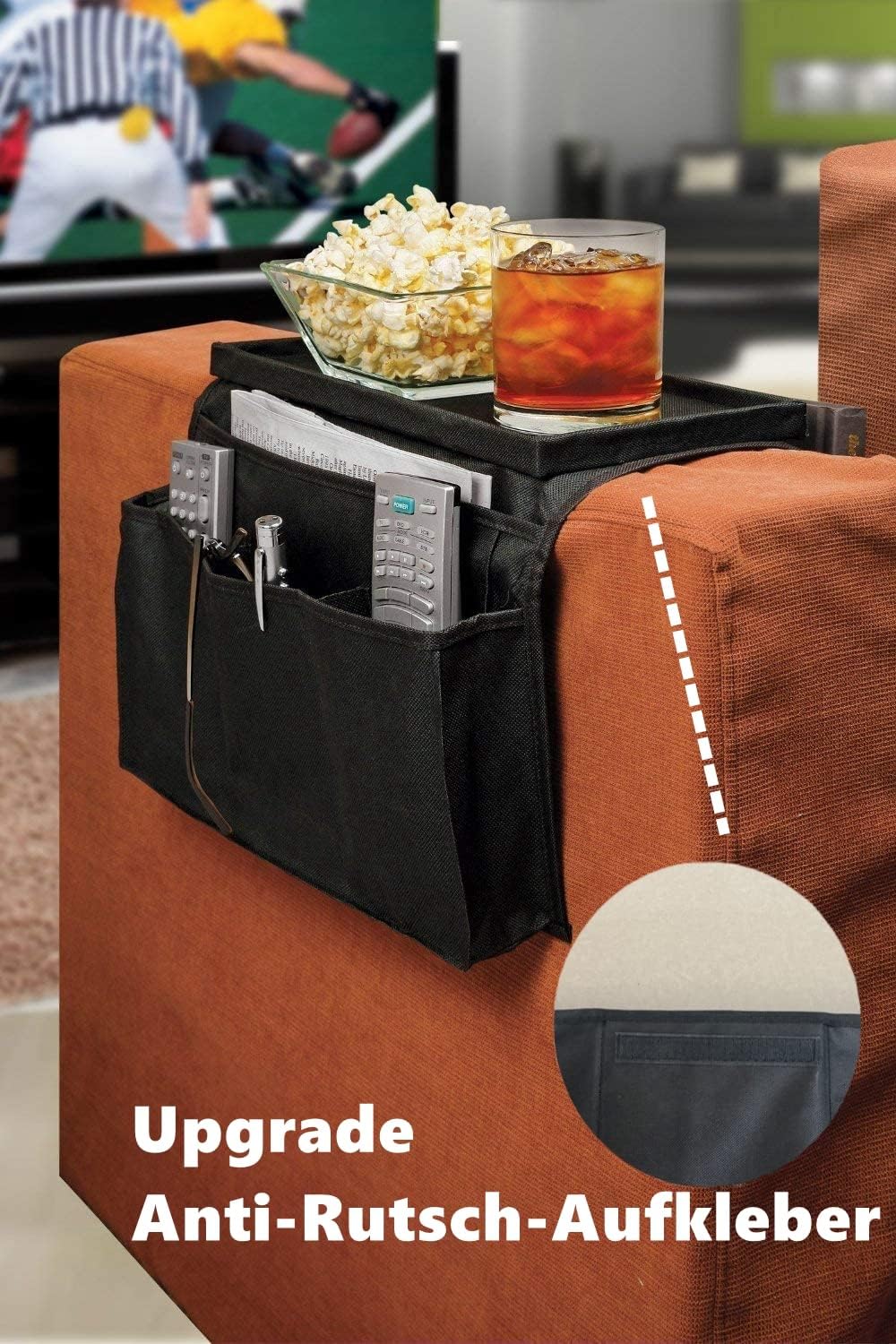 Benemall Sofa Armrest Organiser Sofa Bag mit Cup Holder No-Slip Sofa Armlehne Veranstalter Couch Fer