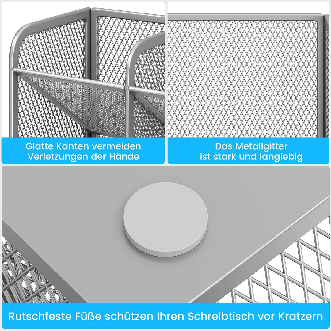 VITVITI Schreibtisch Organizer, 9 Fächer Stiftehalter, Netz Stifte Regal aus Metall, Stiftehalter Sc