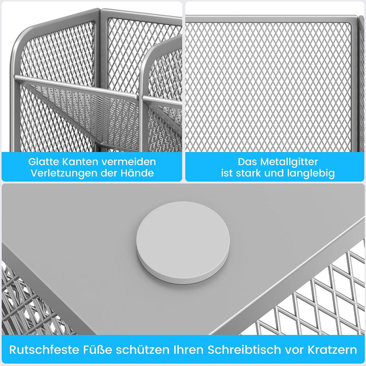 VITVITI Schreibtisch Organizer, 9 Fächer Stiftehalter, Netz Stifte Regal aus Metall, Stiftehalter Sc