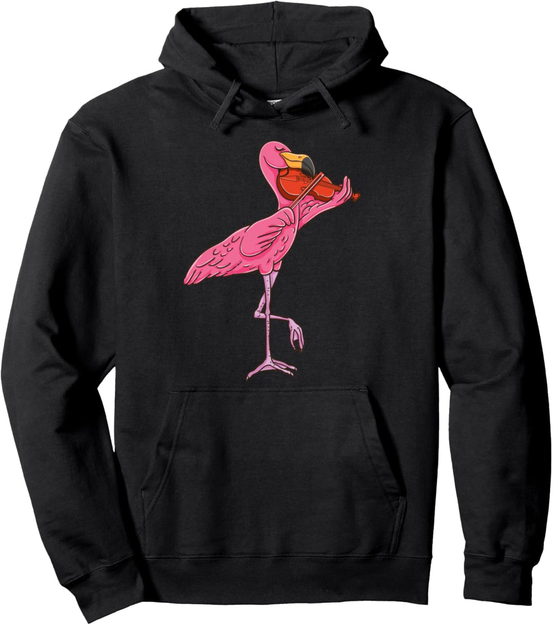 Flamingo Geige Spielend Geiger Pullover Hoodie