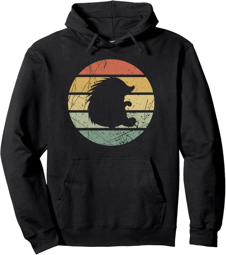 Igel Retro Design Vintage Tier Tierfreund Tierschützer Motiv Pullover Hoodie
