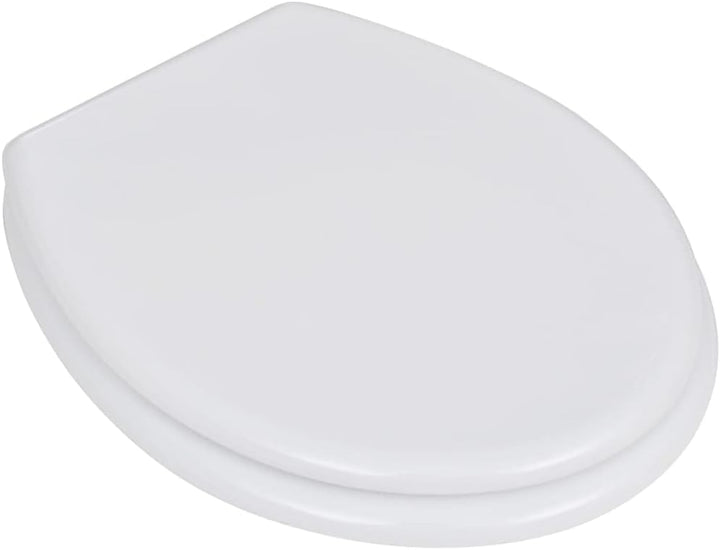 HOMIUSE Toilettensitz MDF Deckel Schlichtes Design Weiss Toilettendeckel Wc Sitz Klobrille Wc Deckel