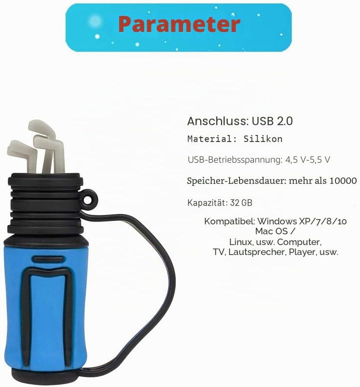 Borlter Clamp 32GB 4 Stück USB-Stick Golfschlägertasche Muster Speicherstick Interessantes USB-Flash