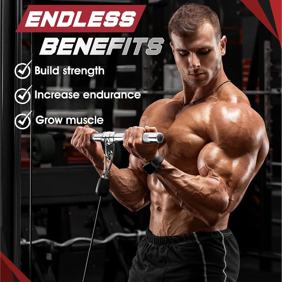 Yes4All LAT-Pull-Down-Kabelaufsatz, Trizeps-Pressstange, V-förmige Stange mit Diamant-Rändelgriff, B