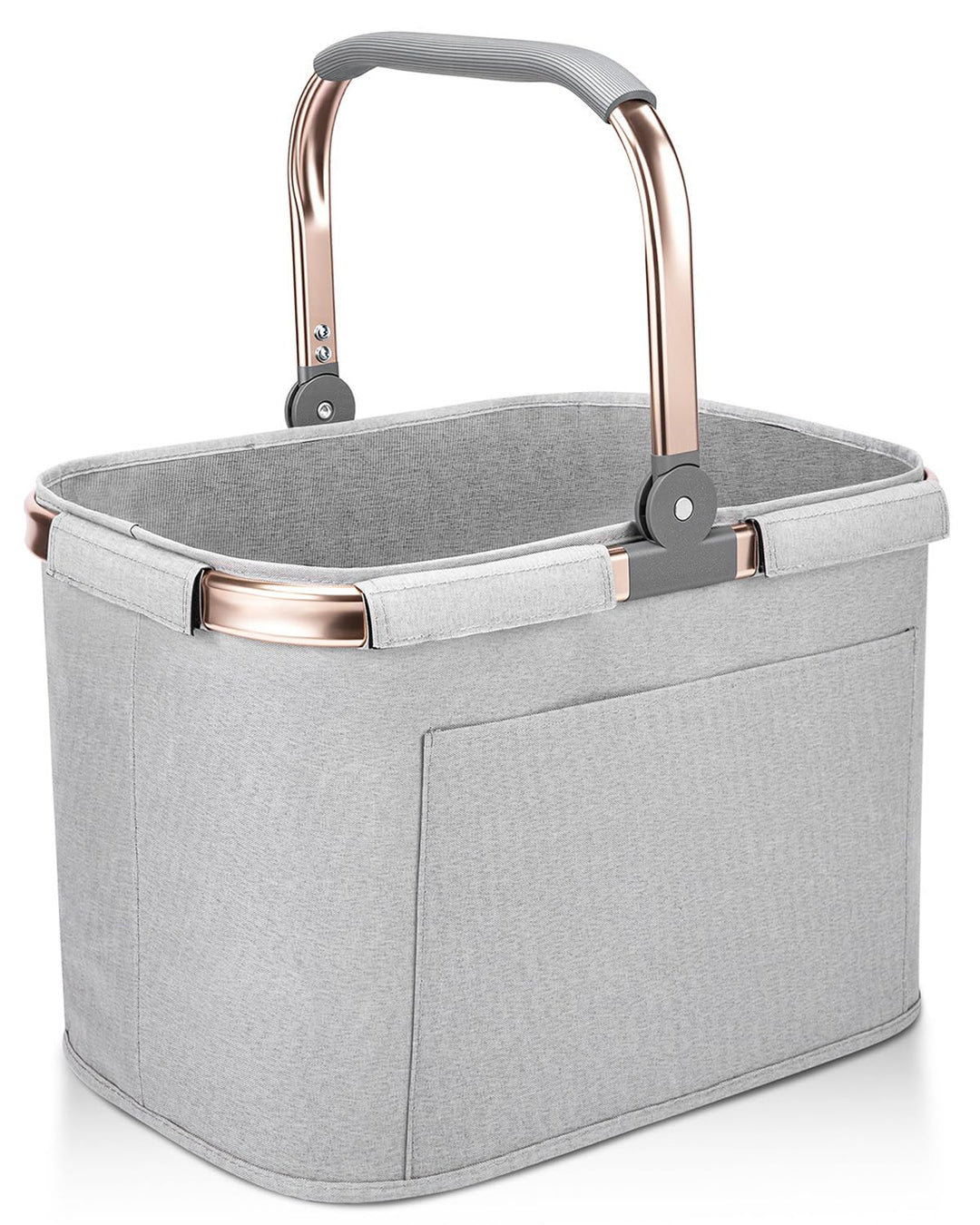 30L Einkaufskorb Faltbar Stabil Gross Tragekorb Picknickkorb Klappkorb Einkaufstasche mit Aluminiumg