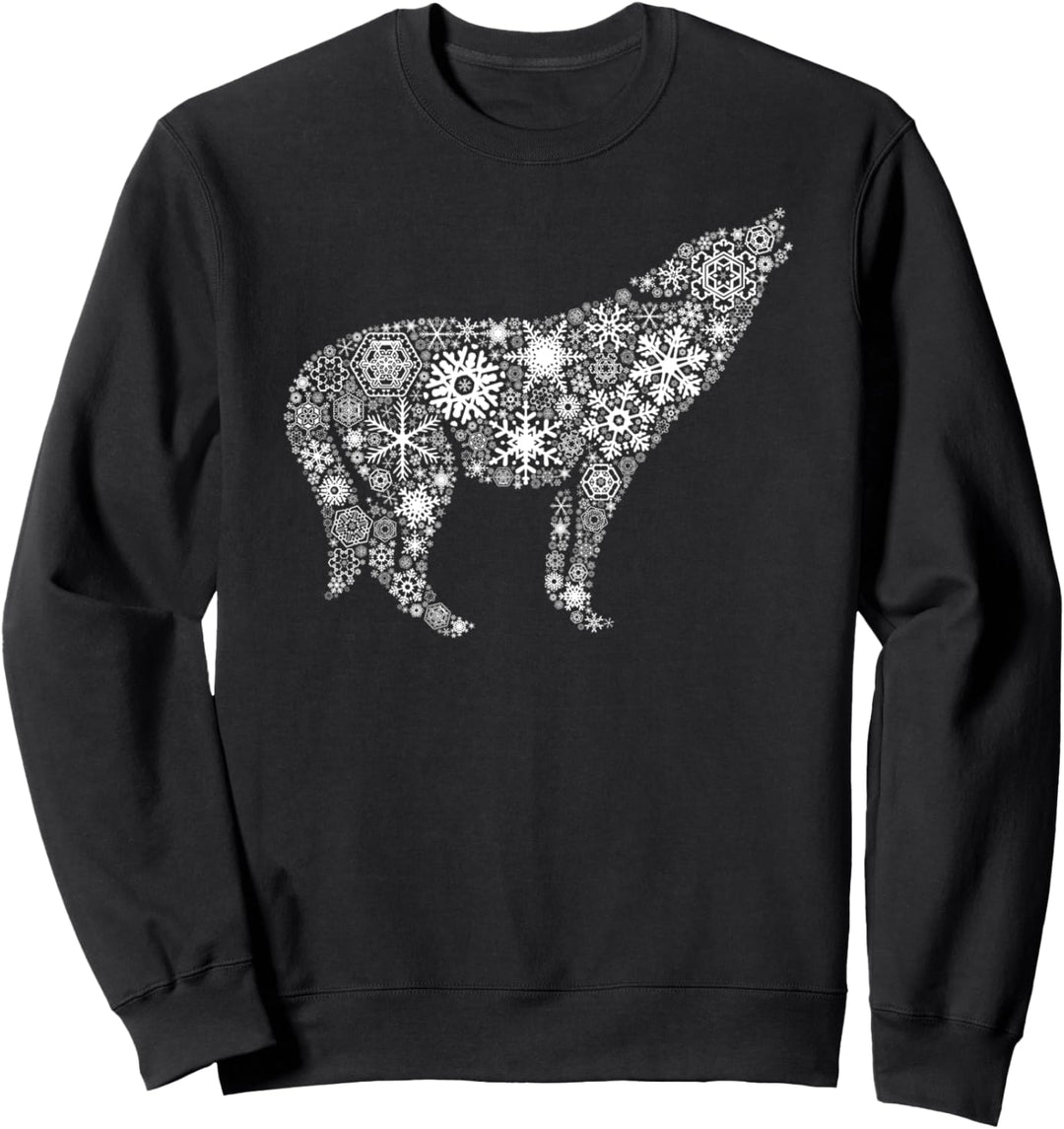 Schneeflocke Fröhliche Weihnachten Tier - Wolf Sweatshirt