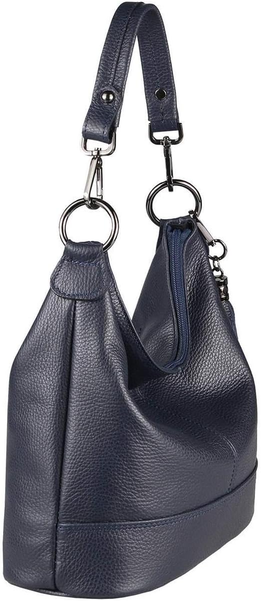ITALYSHOP24 OBC Made in Italy Damen Leder Tasche Umhängetasche Shopper Schultertasche Handtasche Cro