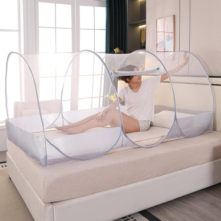Moskitonetz fürs Bett (190 x 89 x 89 cm), faltbar, atmungsaktives Moskitonetzzelt mit Reissverschlus