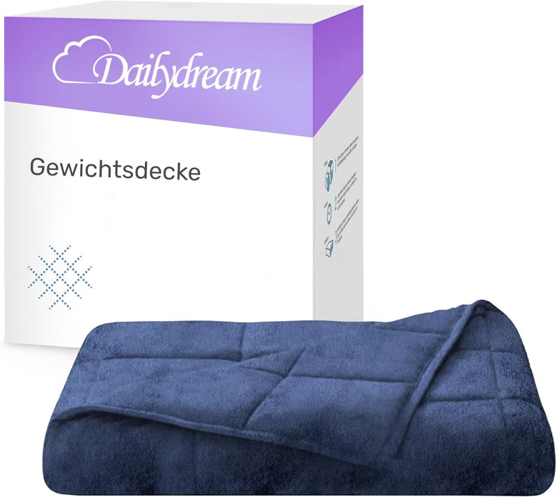 Dailydream Therapie Gewichtsdecke im Flauschigen Fleece, 6Kg für Erwachsende, 135x200cm, Blau 135x20