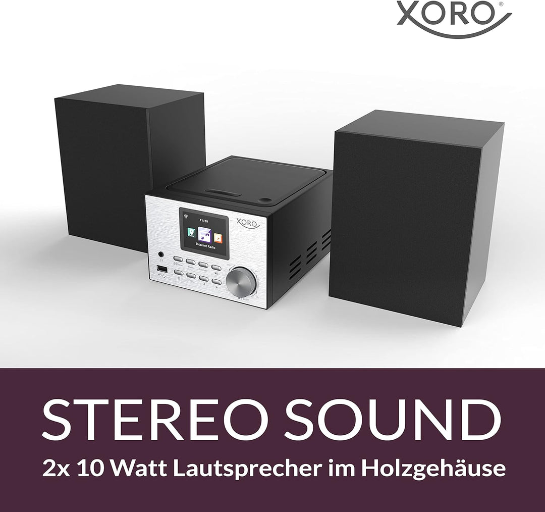 XORO HMT 500 PRO - Mikro Stereoanlage (Internet-/DAB+/UKW-Radio, CD Player, Bluetooth, USB Mediaplay