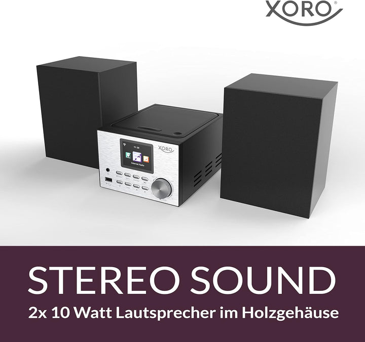 XORO HMT 500 PRO - Mikro Stereoanlage (Internet-/DAB+/UKW-Radio, CD Player, Bluetooth, USB Mediaplay