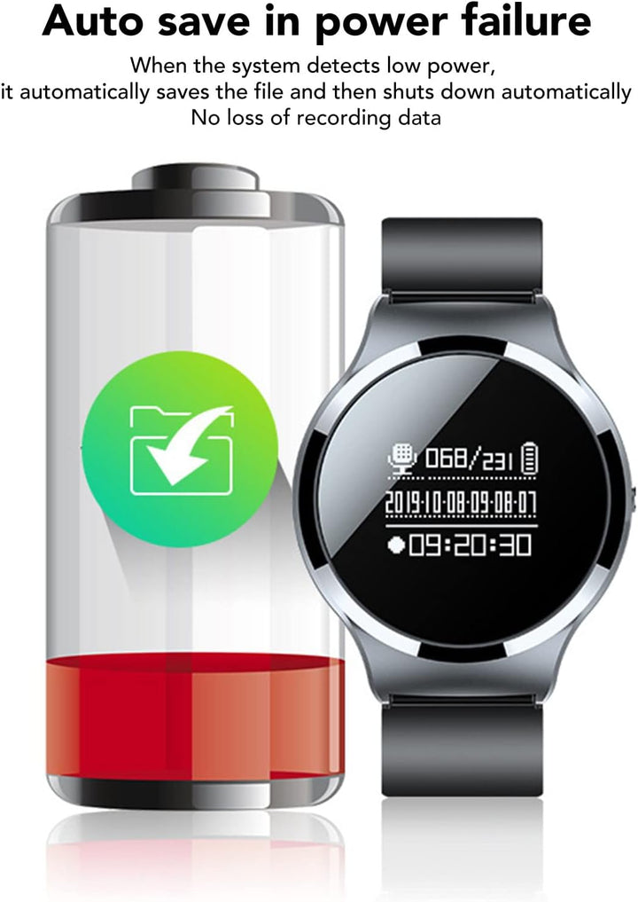S8 Digitaler Diktiergerät, Diktiergerät-Uhr, HD-Rauschunterdrückung, MP3-Funktion, Dateiverschlüssel