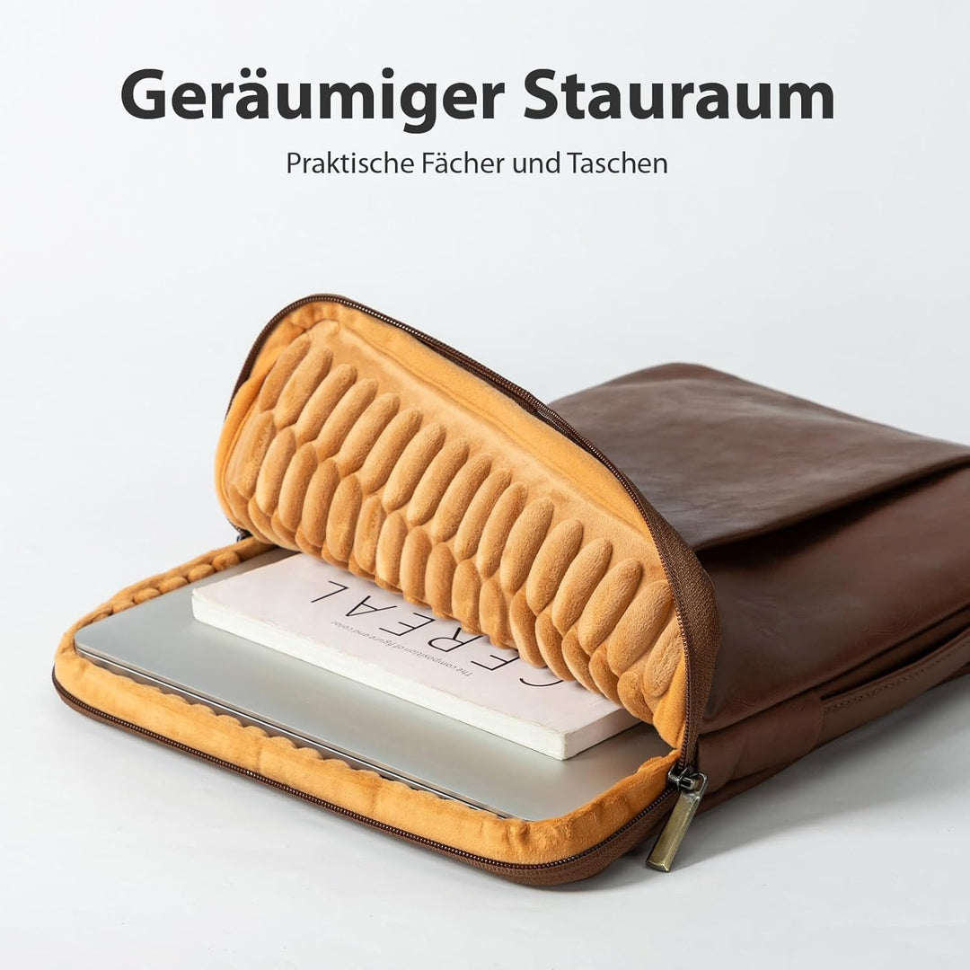 Lopoleis® Laptoptasche, Arbeitstasche Herren und Damen PU Leder, Laptop hülle Business Handtasche Tr