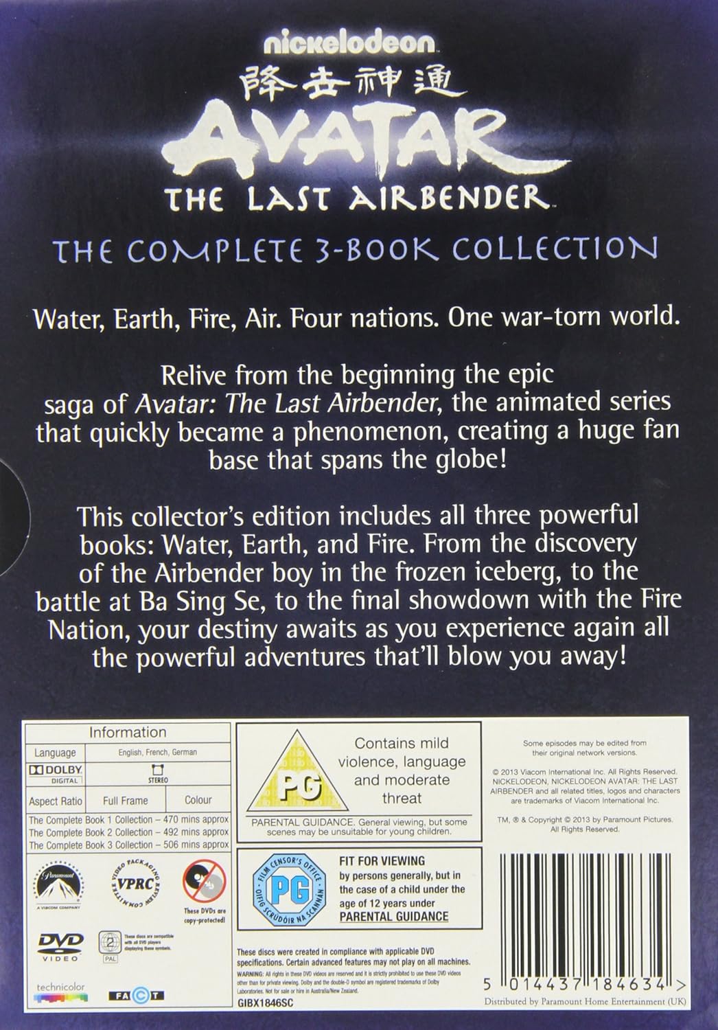Avatar: The Last Airbender, The Complete 3-Book Collection [UK Import], DVD