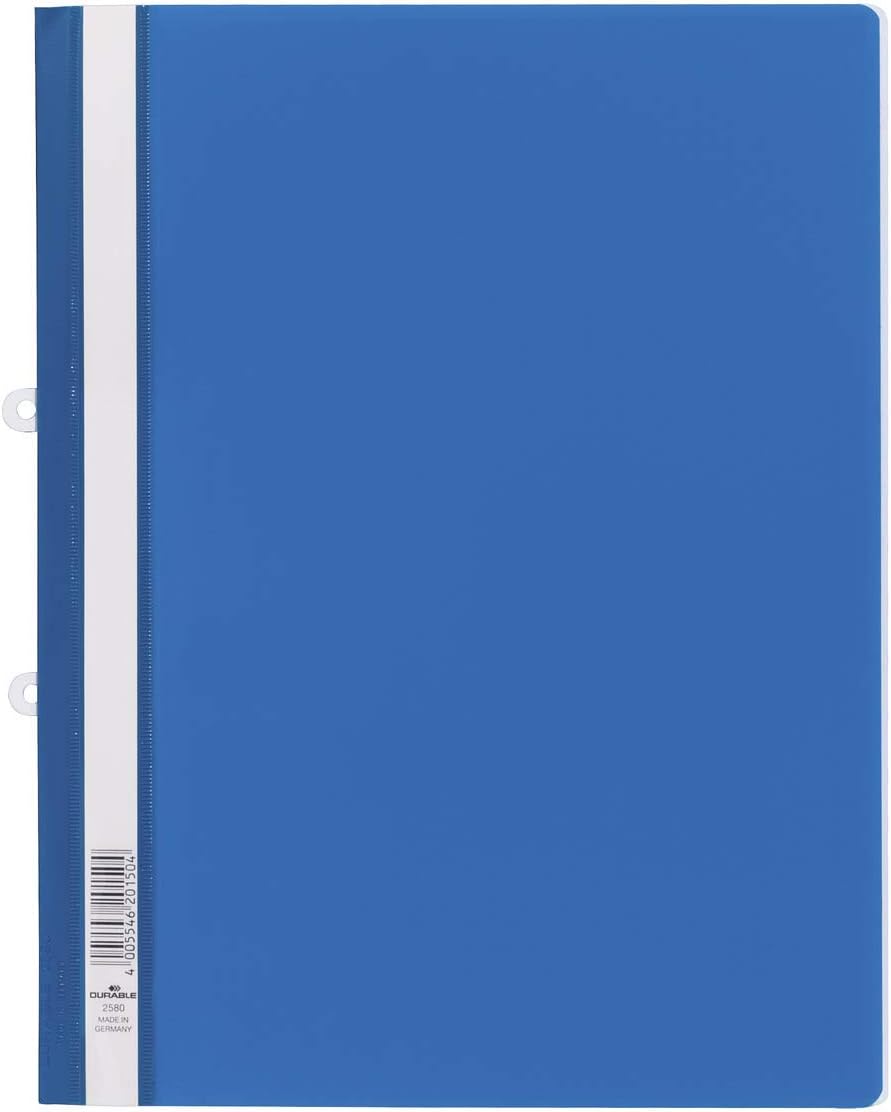 Durable Sichthefter mit Abheftschieber, überbreit, blau, 25er Packung, 258006, blau