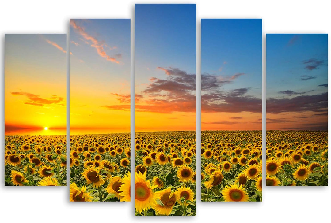 Feeby. Leinwandbild - 5 Teile - Bilder, Wand Bild, Wandbilder, Kunstdruck XXL, 5-Teilig, Typ A, 150x