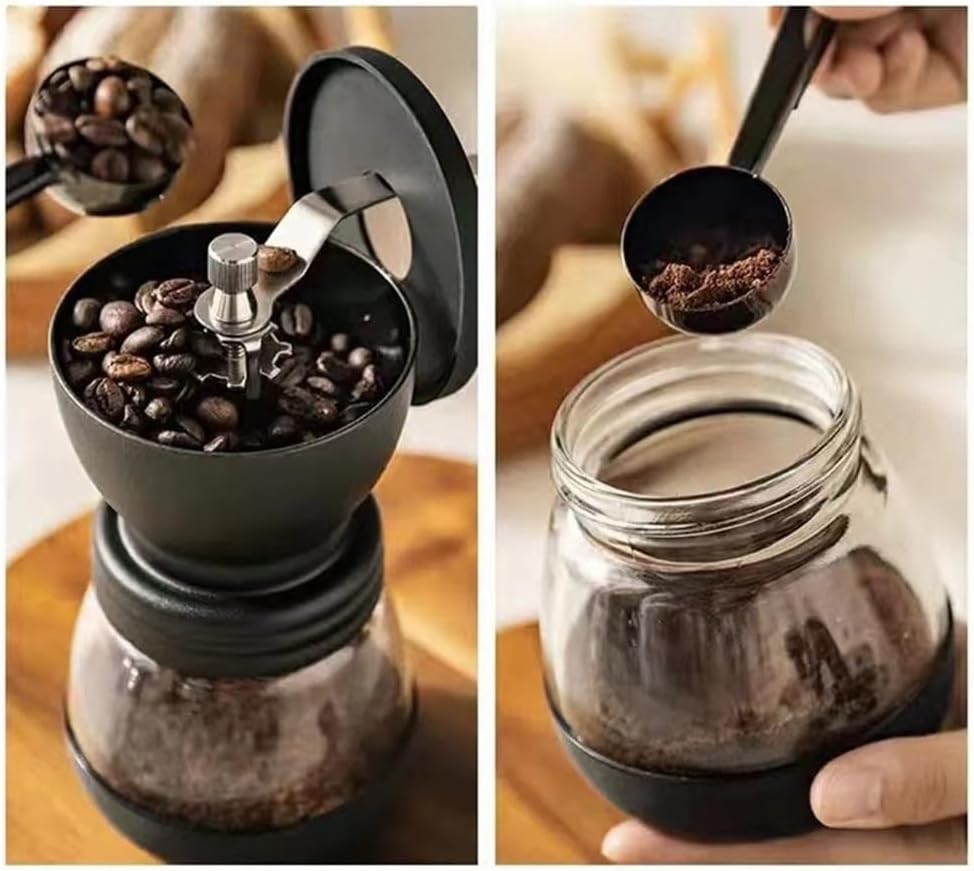 NatureMan Manuelle Kaffeemühle mit einstellbaren Einstellungen, tragbare, konische Fräsmühle für Hau
