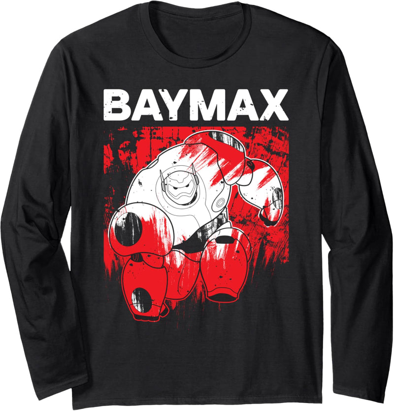 Disney Big Hero 6 Baymax Distressed Portrait Langarmshirt