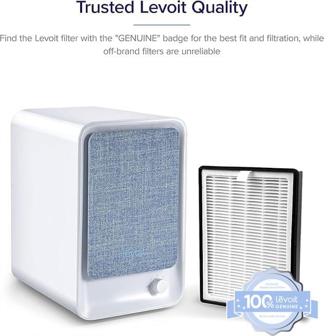 LEVOIT LV-H126 Luftreiniger-Ersatzfilter, echter HEPA-Filter, hocheffizienter Aktivkohlefilter, 3 zu