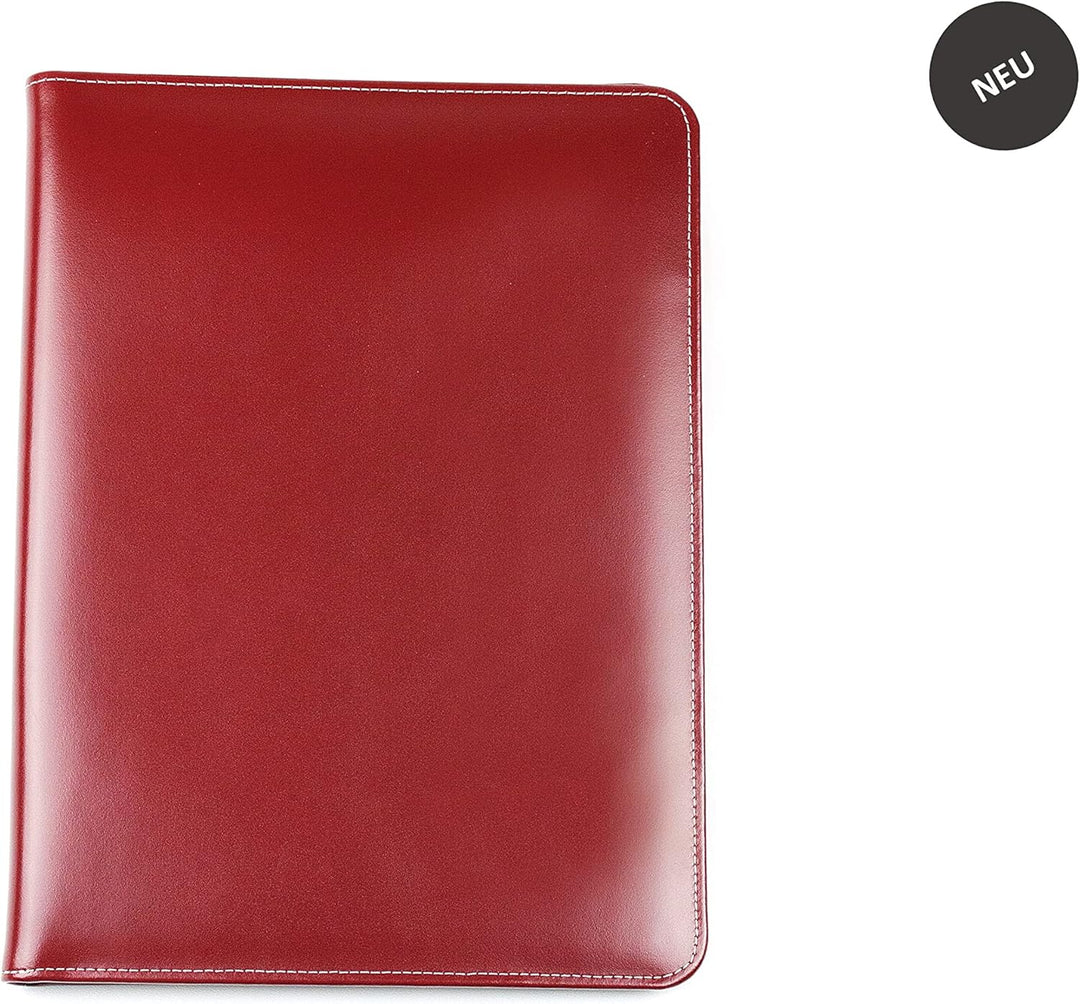 DELMON VARONE - Personalisierbare Urkundenmappe DIN A4 aus Cambridge Top Grain Leder rot, Dokumenten