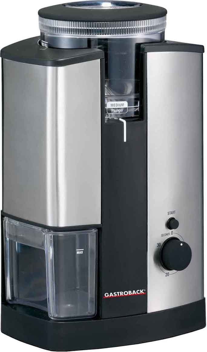 GASTROBACK Design Kaffeemühle Advanced, Silber, Schwarz, 1 Stück (1er Pack)