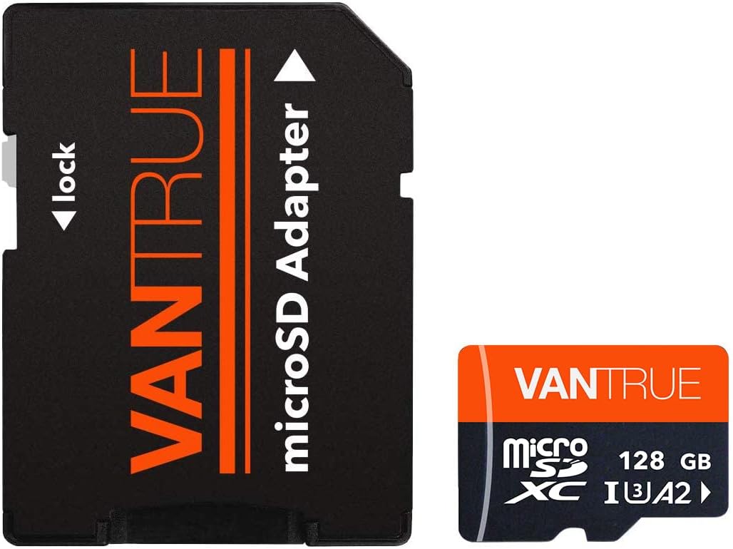 VANTRUE 128GB microSD Speicherkarte, UHS-I U3 A2 4K, inkl. Adapter, Kompatibel mit Dashcam, Smartpho