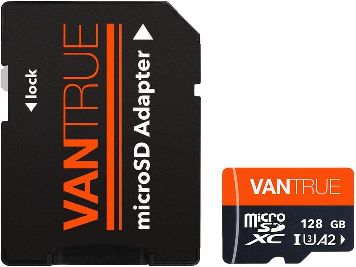 VANTRUE 128GB microSD Speicherkarte, UHS-I U3 A2 4K, inkl. Adapter, Kompatibel mit Dashcam, Smartpho