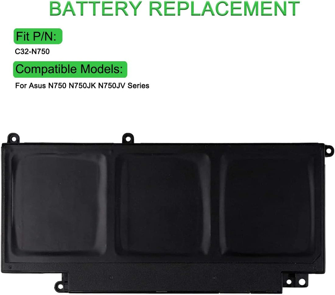 XITAIAN 11.1V 69Wh C32-N750 Ersatz Laptop Akku für Asus N750 N750JK N750JV Series Laptop Notebook Ba