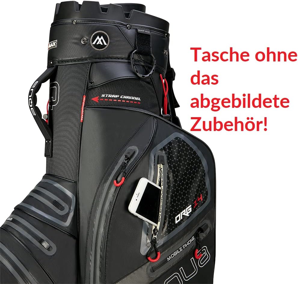 Big Max Aqua Silencio 4 Cartbag - Wasserabweisende Golftasche Schwarz, Schwarz