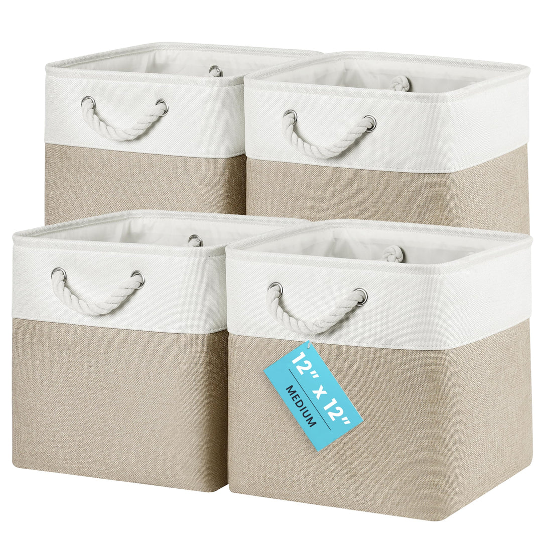 OrganiHaus Aufbewahrungsbox 30x30x30 cm 4er-Set, Stoffwürfel Regalkörbe, Aufbewahrungsbox Stoff, Abl