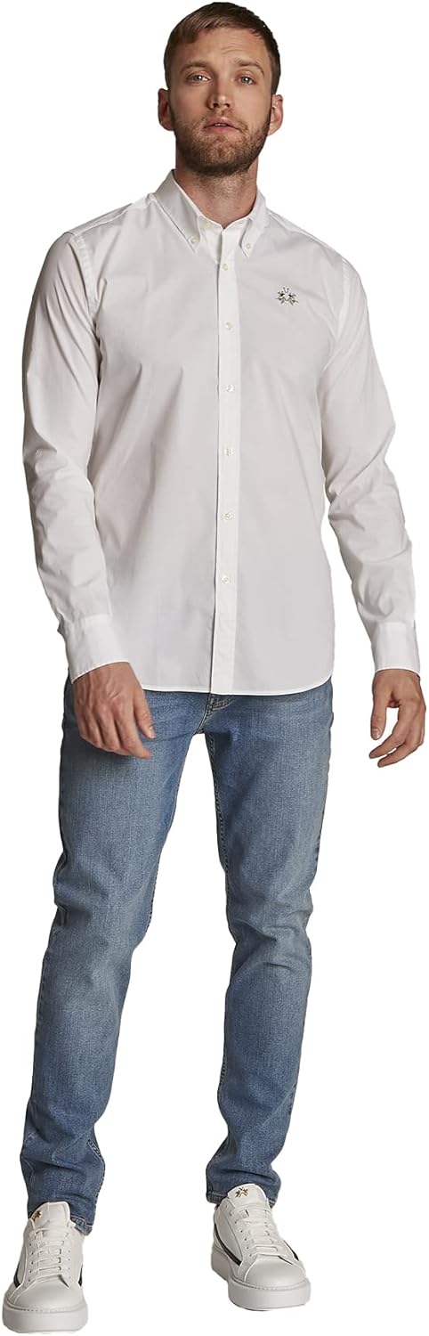 La Martina - Herrenhemd Slim fit, Signalweiss, Man XL Weiss, XXL