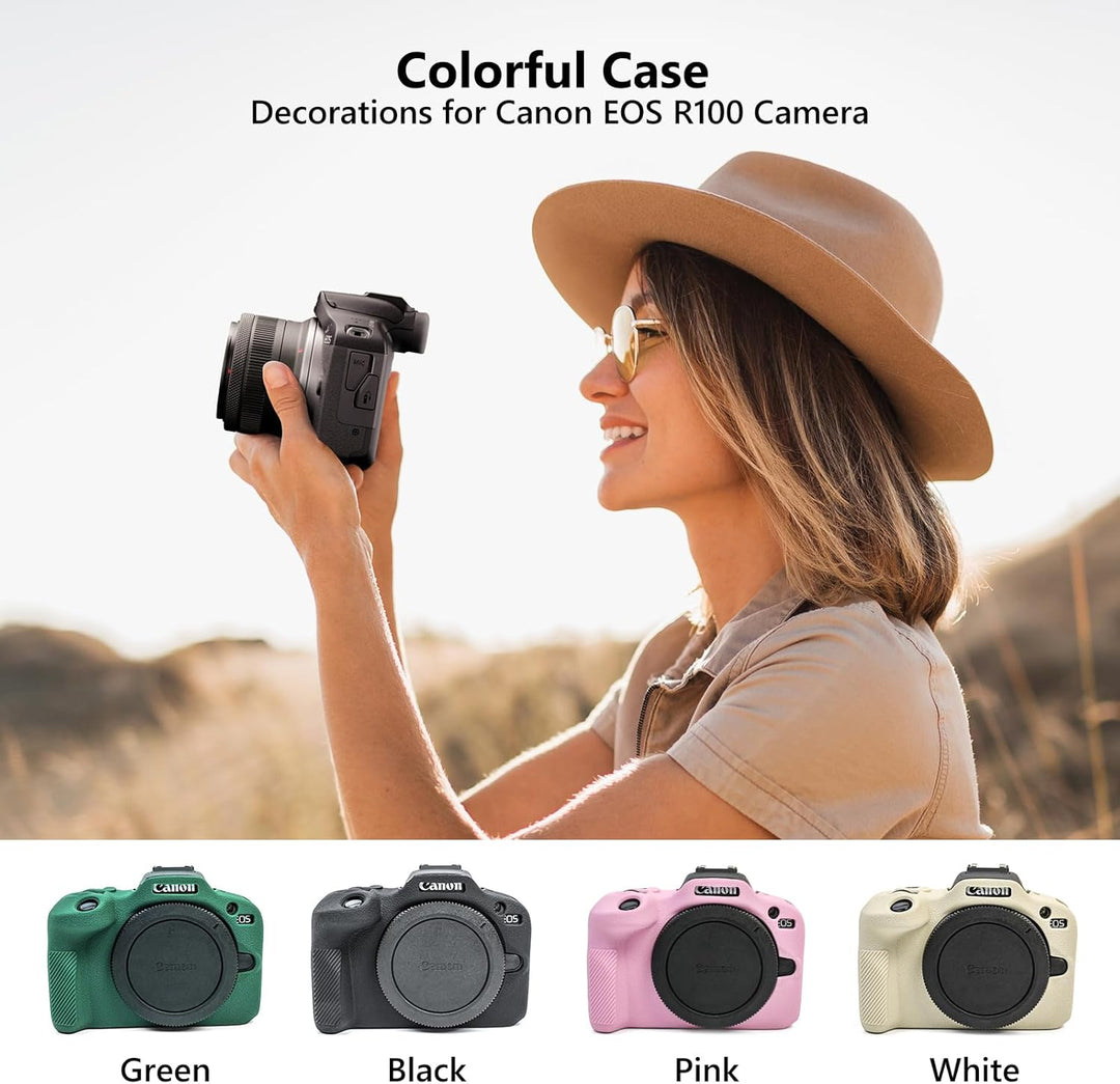 MUZIRI KINOKOO EOS R100 EOSR100 Hülle, Weiche Silikon Schutzhülle für Canon EOS R100/EOSR100 Spiegel