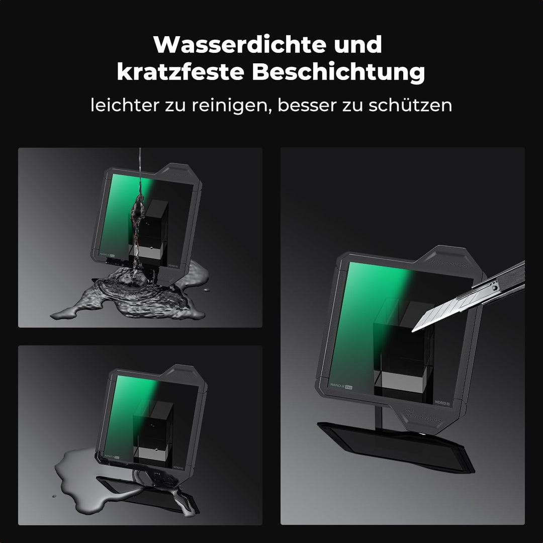 K&F CONCEPT Nano X-PRO Rechteckfilter ND8(3 Stop) 100x100mm Graufilter aus Optisches Glas mit 28 Nan