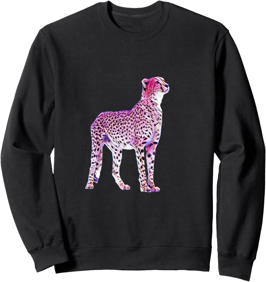 Gepard Motiv Raubkatzen Afrika Katzen Tiere buntes Geparden Sweatshirt