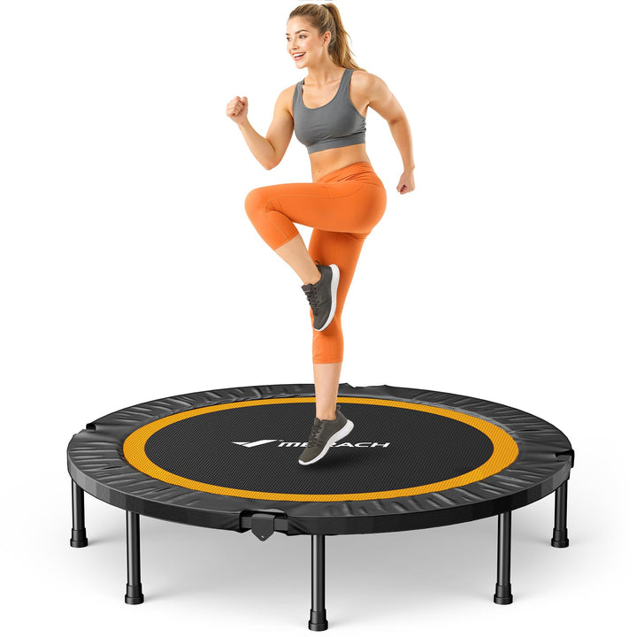 MERACH Mini Trampolin - 102cm/122cm Fitness Trampolin Faltbar, Maximale Belastung 150 KG, Trampoline