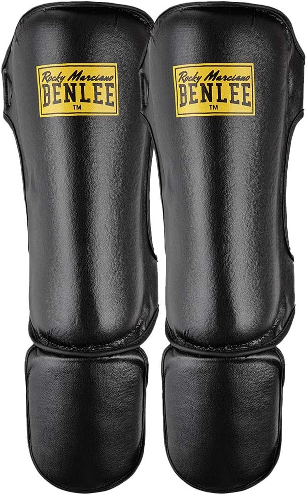 BENLEE Schienbeinschoner aus Kunstleder (1 Paar) Guardian Schwarz L-XL Bundle mit Rocky Marciano Box