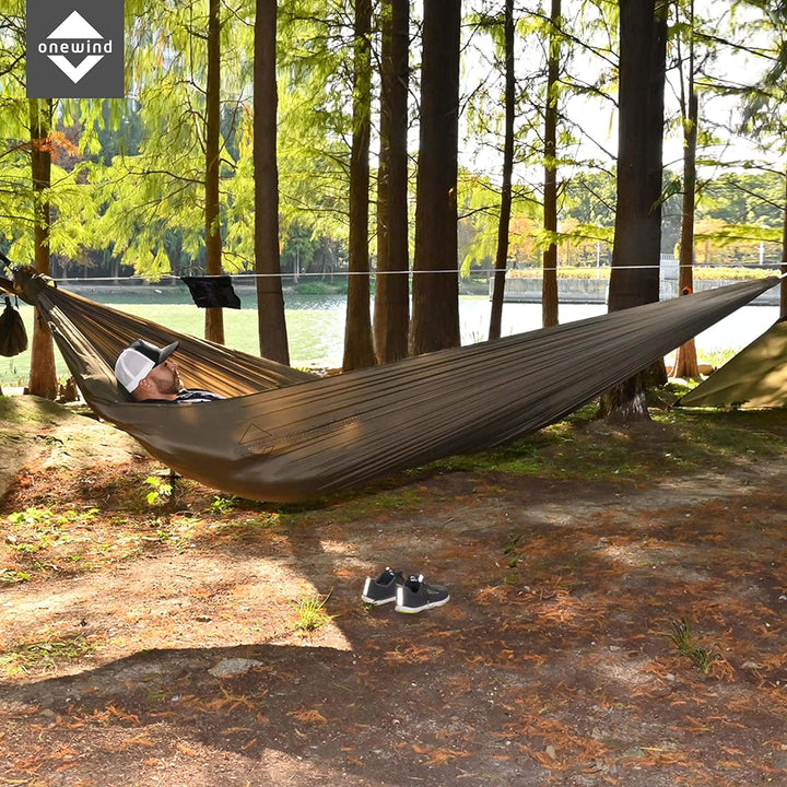 onewind Lange ultraleichte Campinghängematte für Backpacker, tragbar, kompakt, ideal für Wandern, Ca