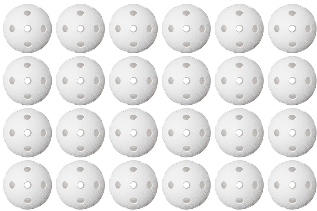 Fat Pipe | Floorball Unihockey Ball 24er Team Set | Fat Balls | Weiss | Wettkampfball Trainingsball