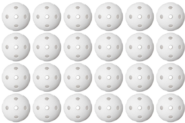 Fat Pipe | Floorball Unihockey Ball 24er Team Set | Fat Balls | Weiss | Wettkampfball Trainingsball