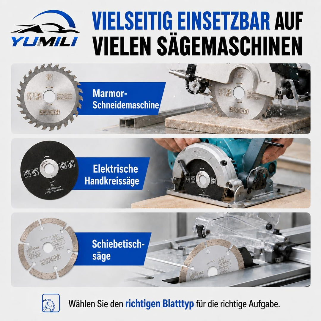 5 Stück 85 mm Hartmetall Sägeblatt, Innendurchmesser 15 mm Mini Hartmetall Kreissägeblatt für Schnei