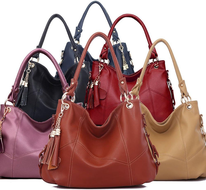 FiveloveTwo Dame Top-Handgriff Tasche Schultertasche Satchel Handtaschen Tote Taschen Geldbörse Schw