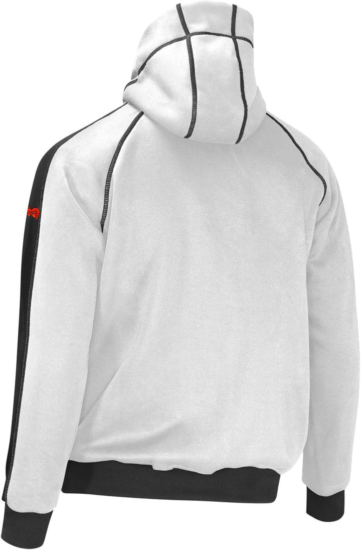 strongAnt Hoodie mit Reissverschluss für Herren warme Fleece Jacke mit Kapuze XS Weiss / Schwarz, XS