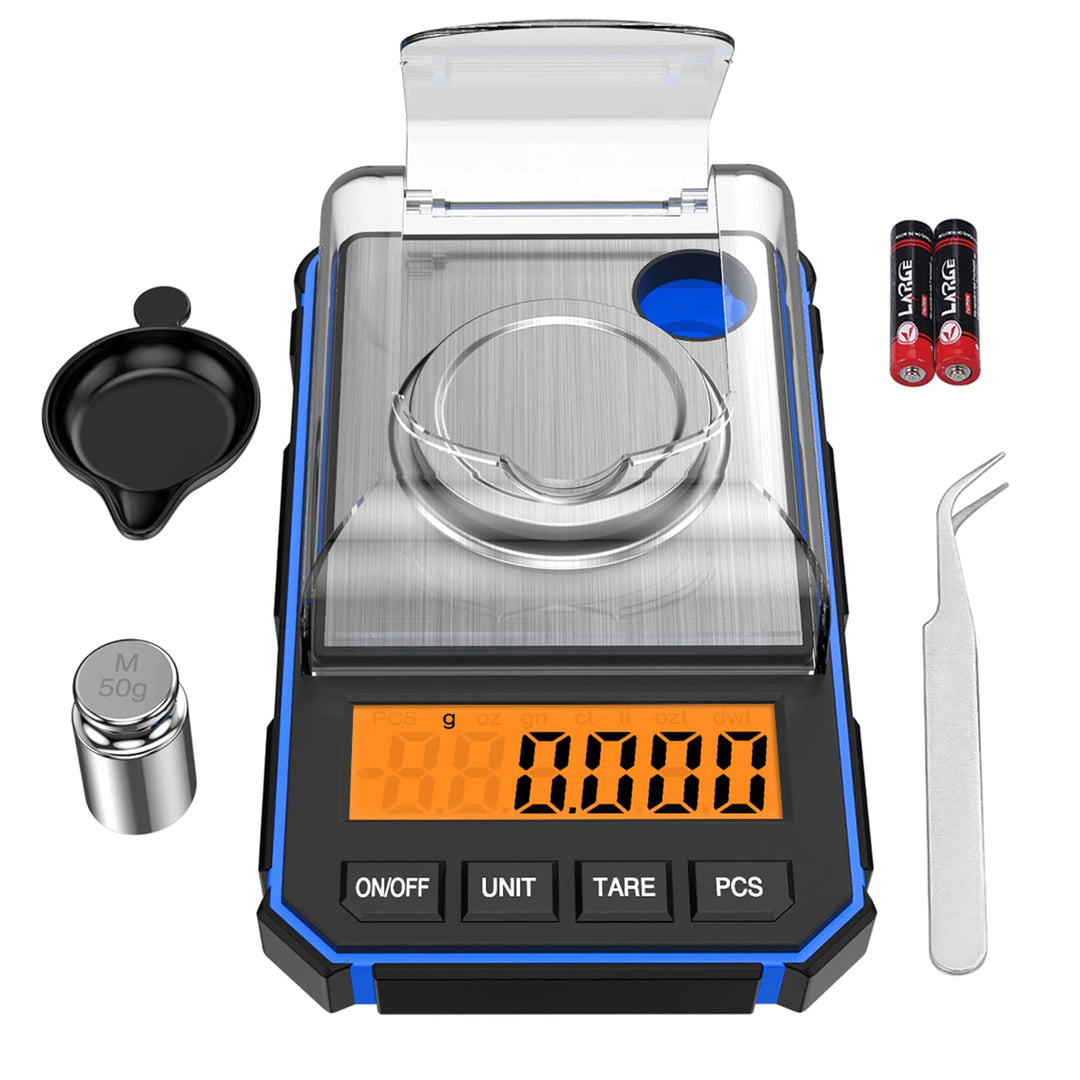 ORIA Feinwaage Präzisionswaage 50g/0,001g, Digitale Milligramm Waage mit LCD-Anzeige, Lab Digitale W