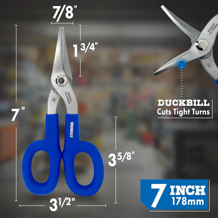 Midwest Werkzeug und Besteck Snips Mütze mit gebogenem Klempner Snip, MWT-77D 7-Inch, 7-Inch
